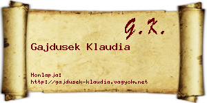 Gajdusek Klaudia névjegykártya